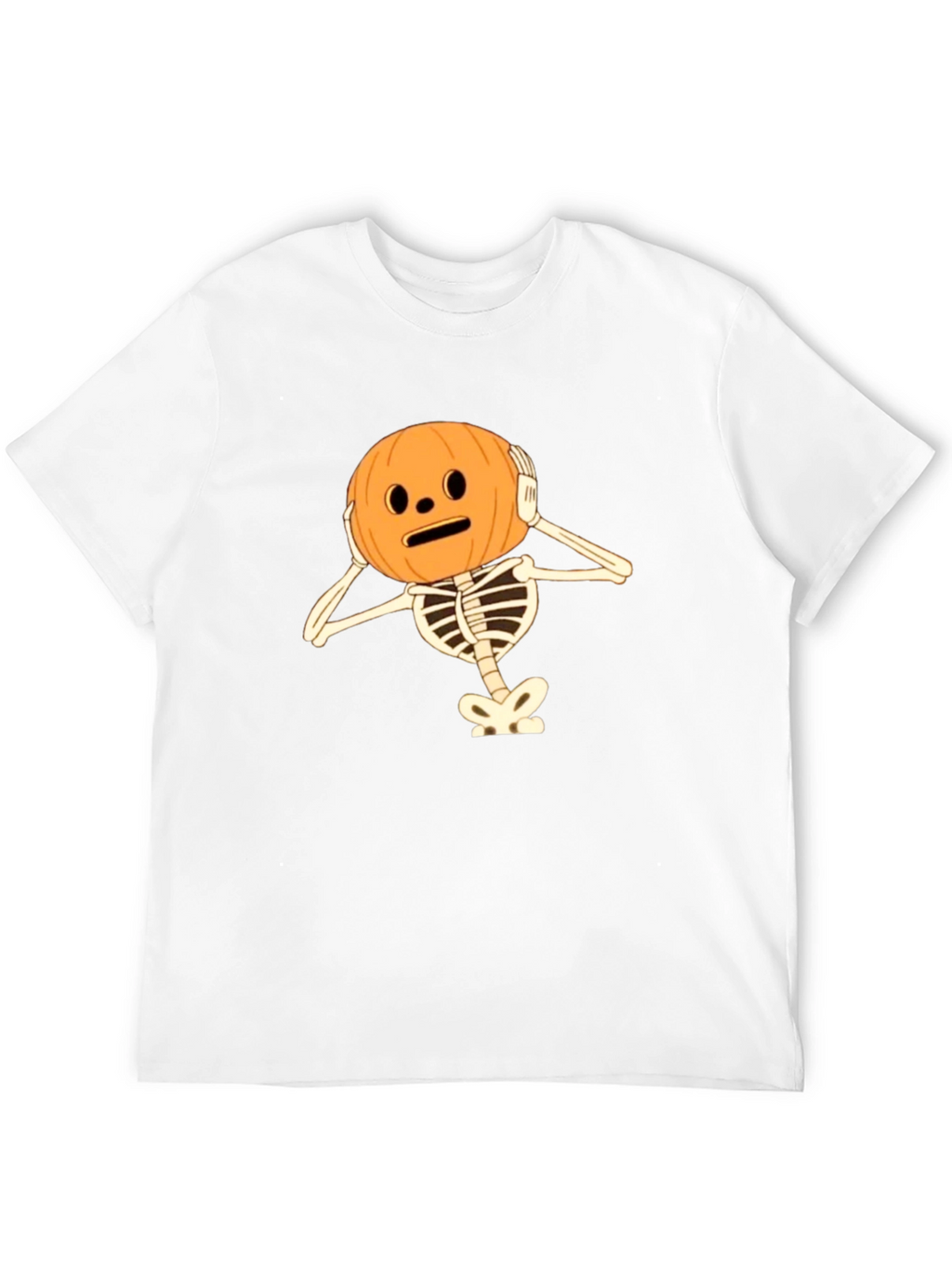 Skeleton Pumpkin Head Halloween T-Shirt