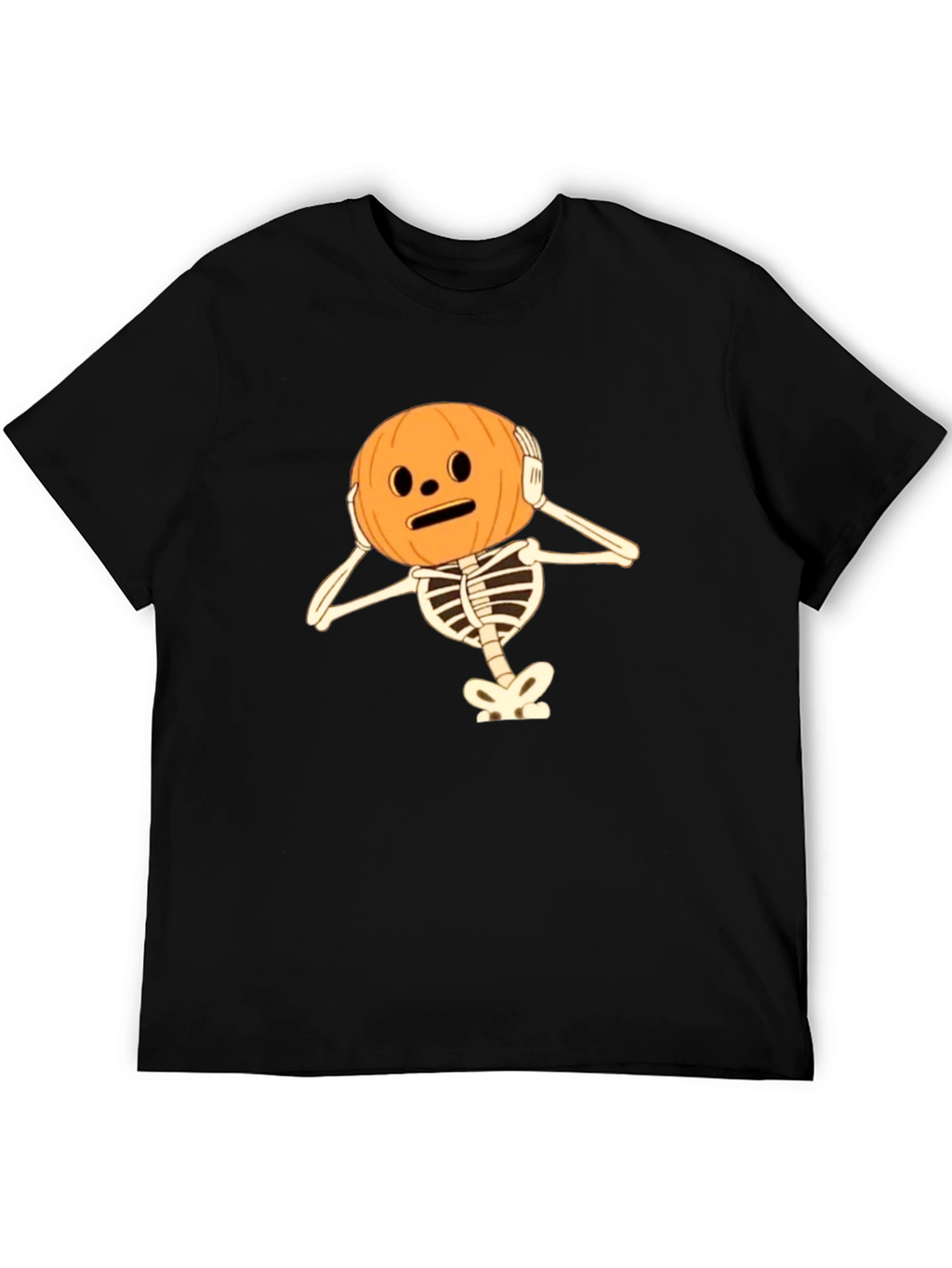 Skeleton Pumpkin Head Halloween T-Shirt