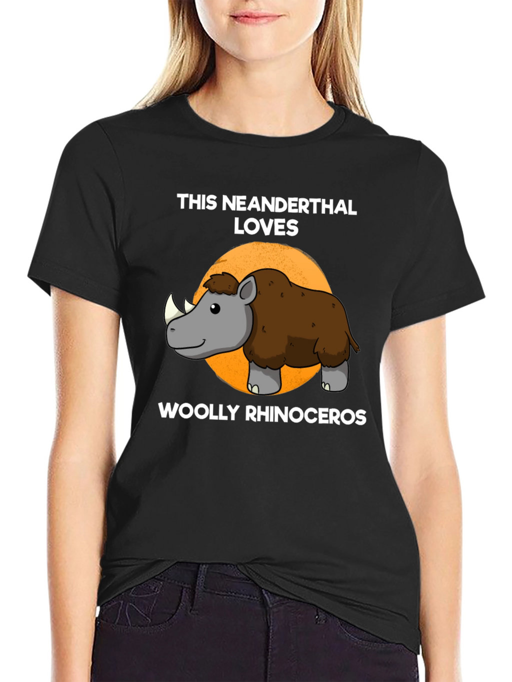Neanderthal Loves Woolly Rhinoceros T-Shirt
