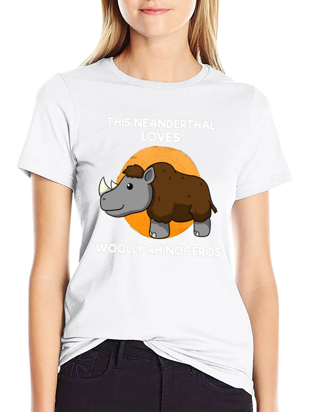 Neanderthal Loves Woolly Rhinoceros T-Shirt