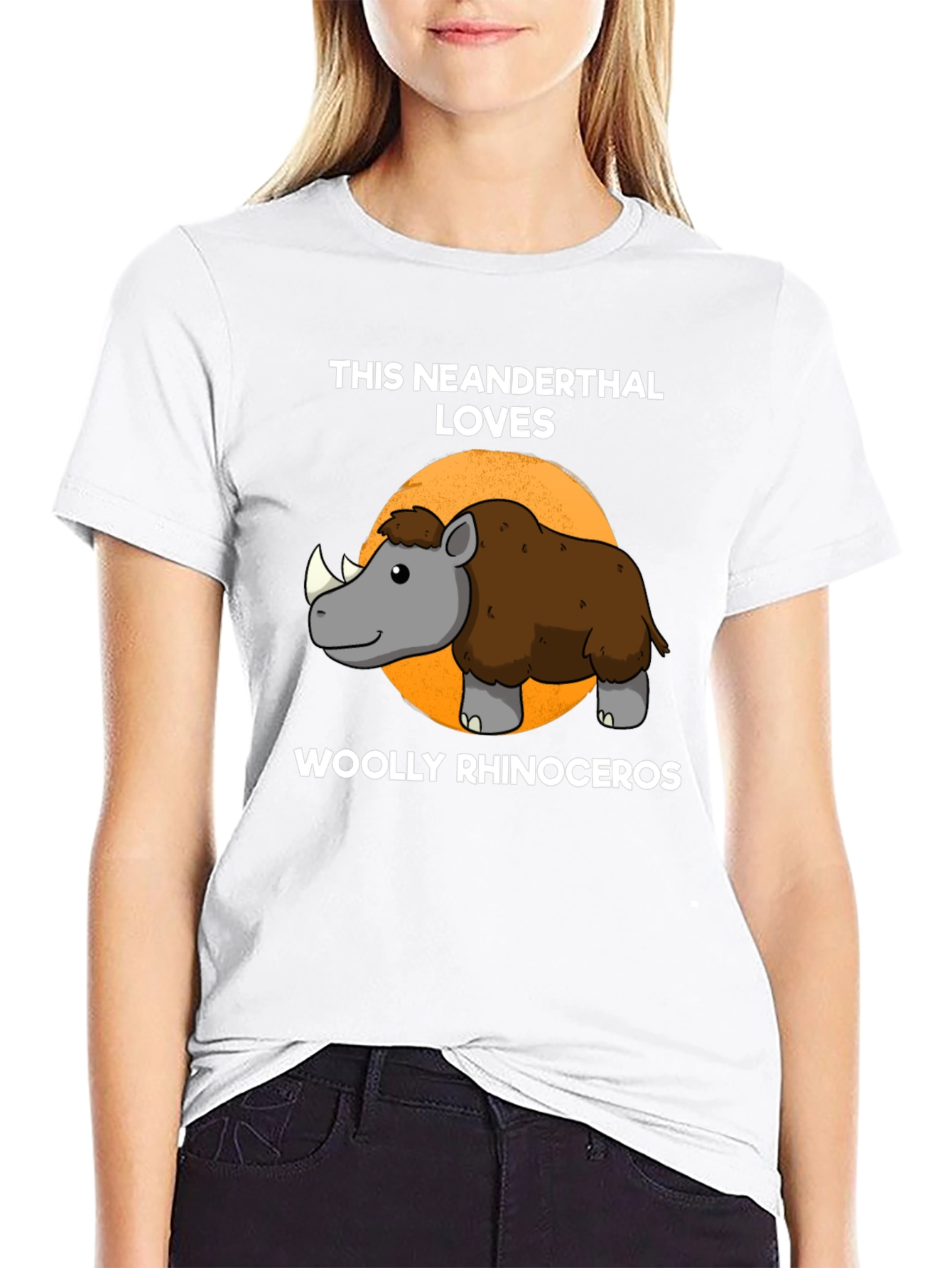 Neanderthal Loves Woolly Rhinoceros T-Shirt
