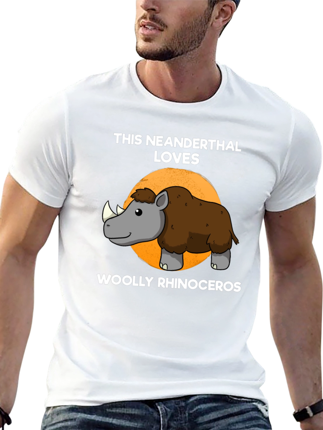 Neanderthal Loves Woolly Rhinoceros T-Shirt