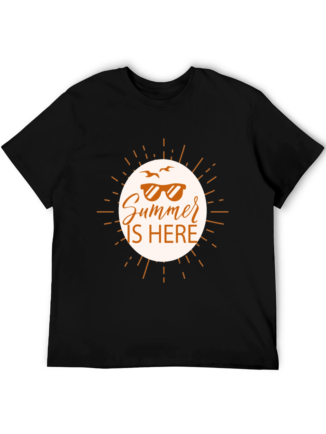 Summer Is Here Graphic Tee - Black Casual Shirt