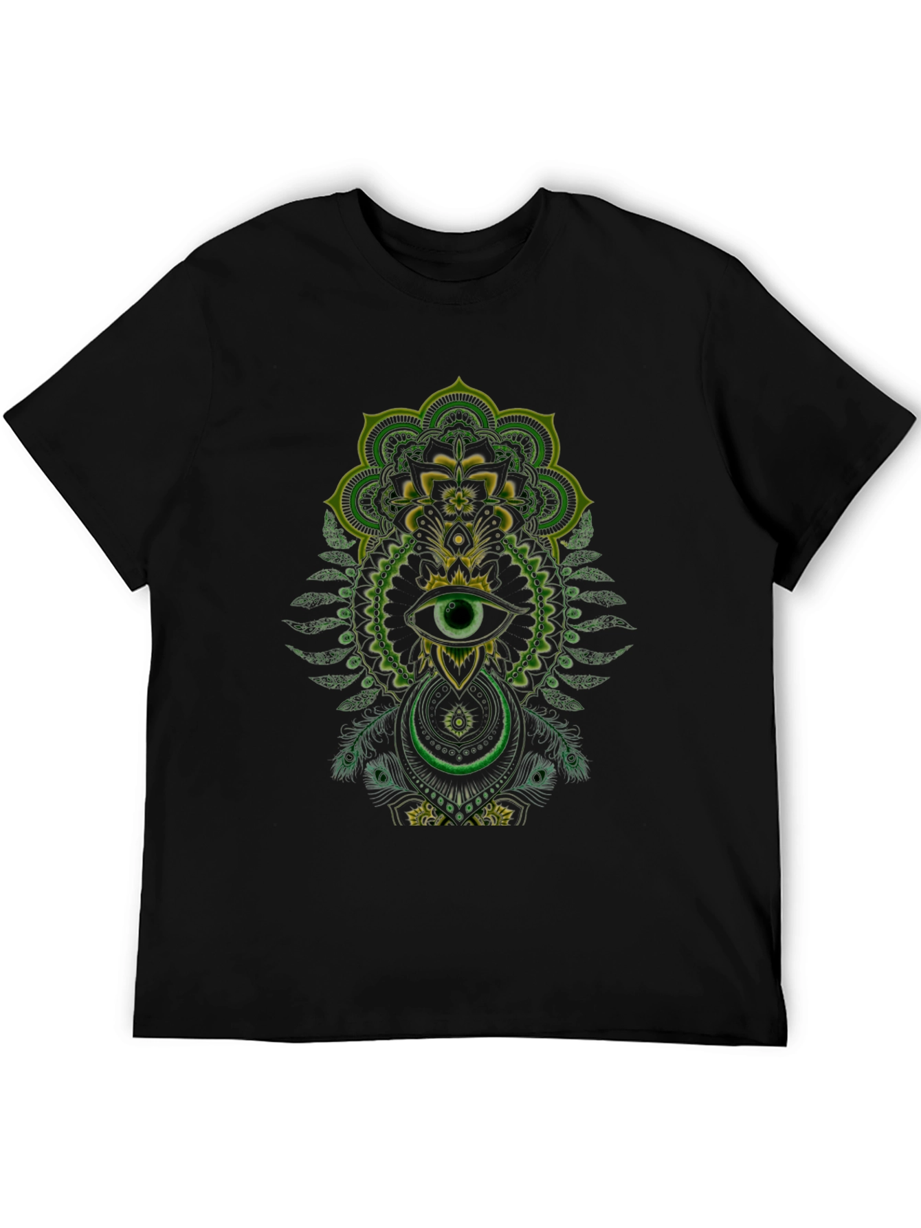 Mystic Eye Graphic Print Tee - Stylish Black Cotton Shirt