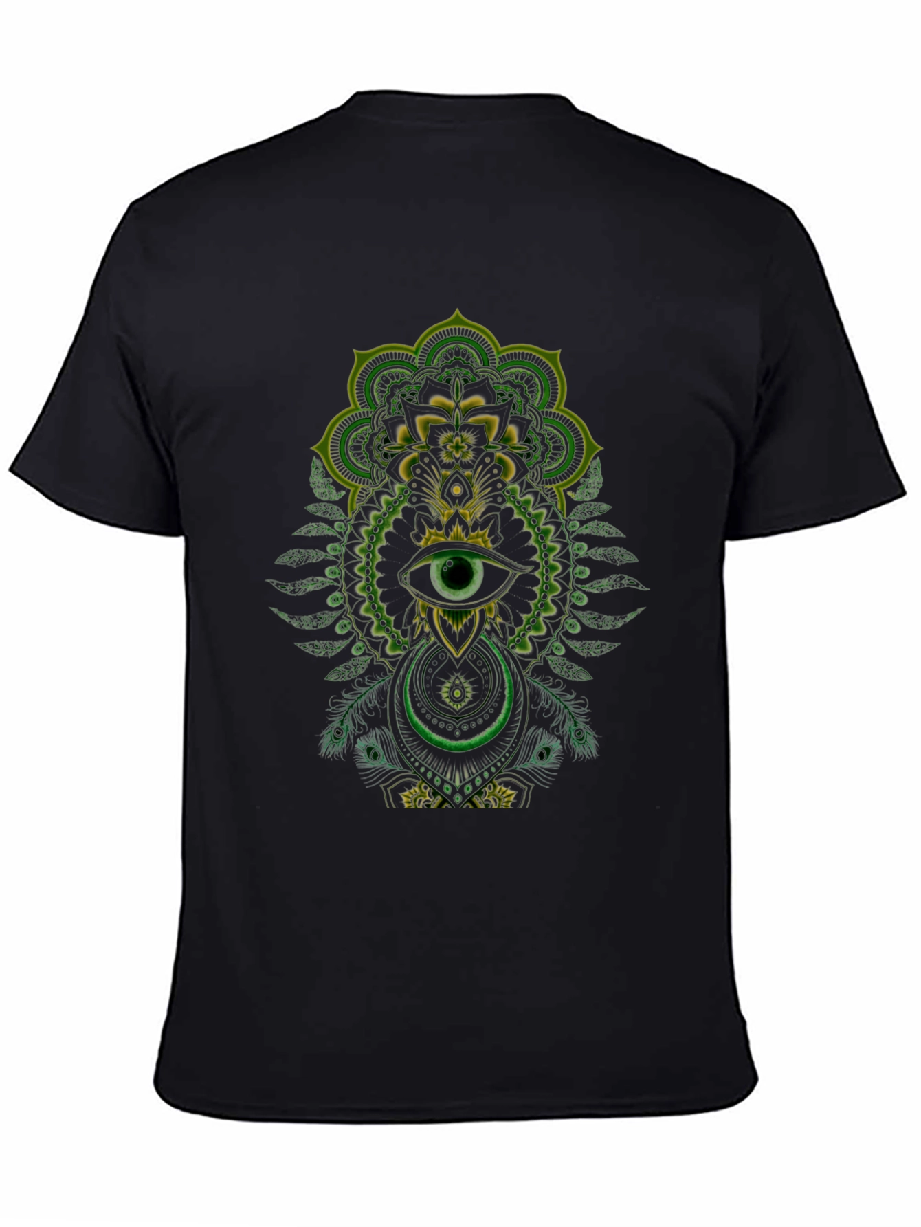 Mystic Eye Graphic Print Tee - Stylish Black Cotton Shirt
