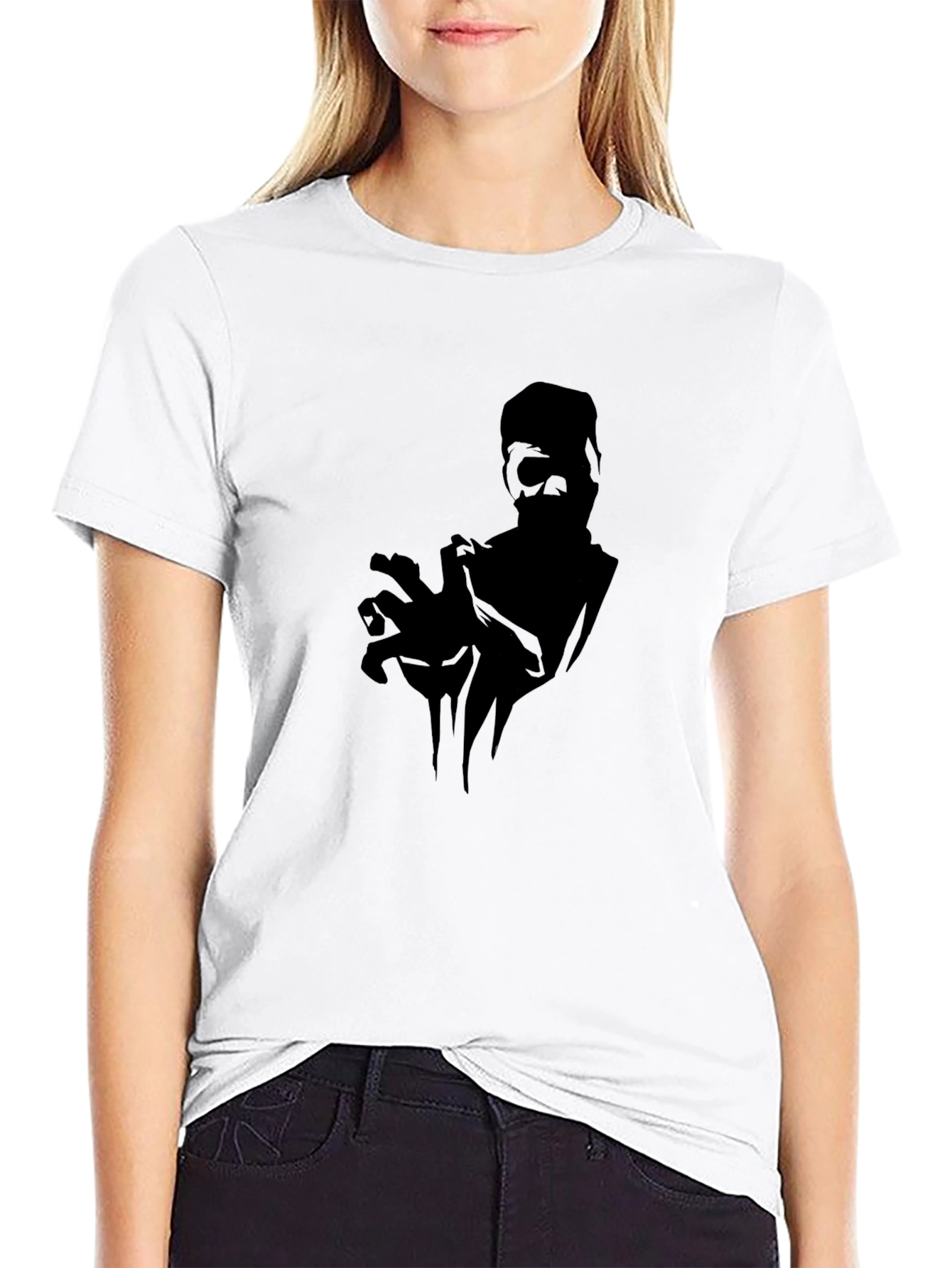 Mens Black Graphic Tee - Zombie Hand Design