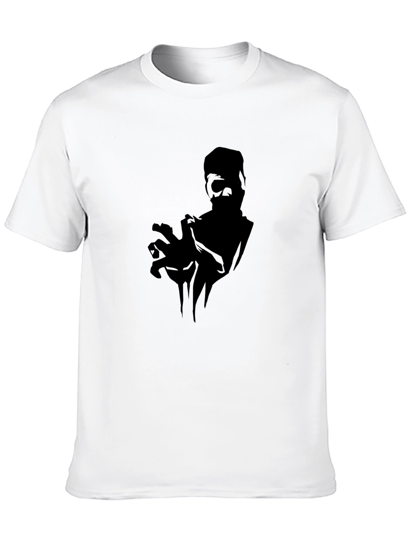 Mens Black Graphic Tee - Zombie Hand Design