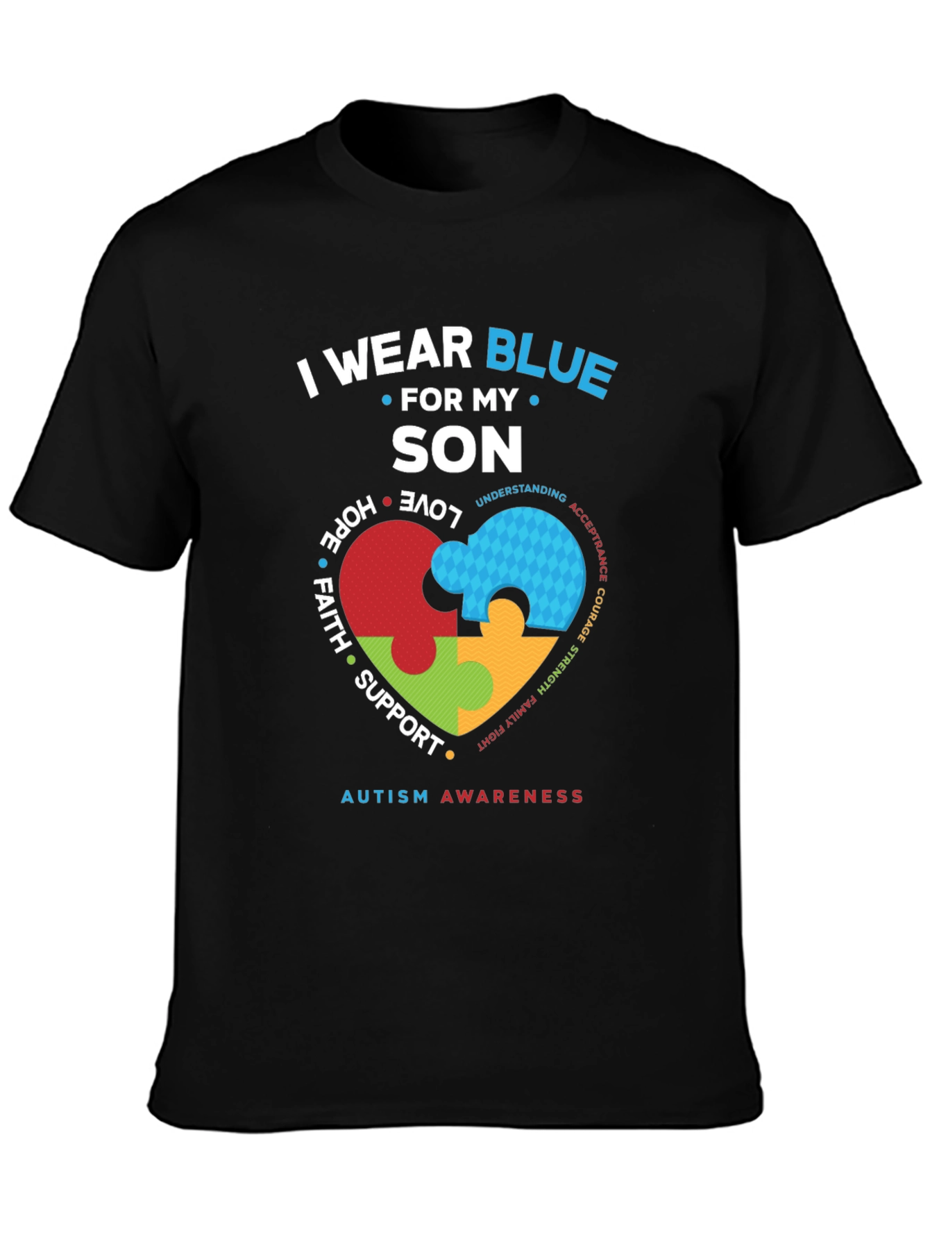 Autism Awareness I Wear Blue For My Son T-Shirt