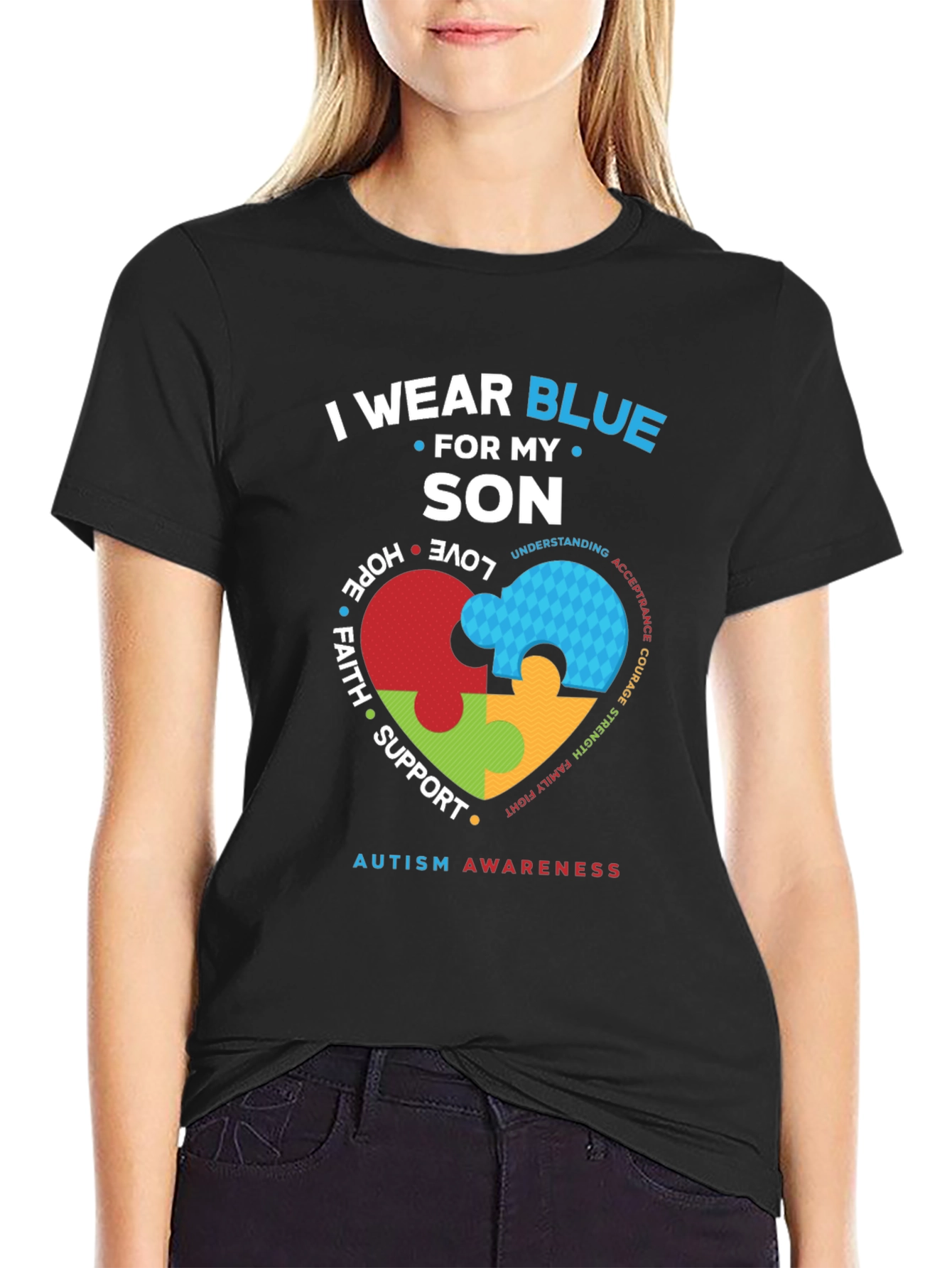 Autism Awareness I Wear Blue For My Son T-Shirt