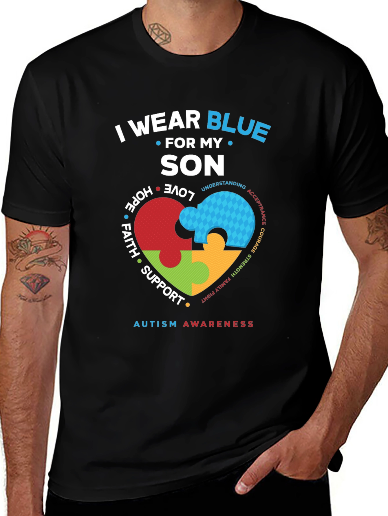 Autism Awareness I Wear Blue For My Son T-Shirt