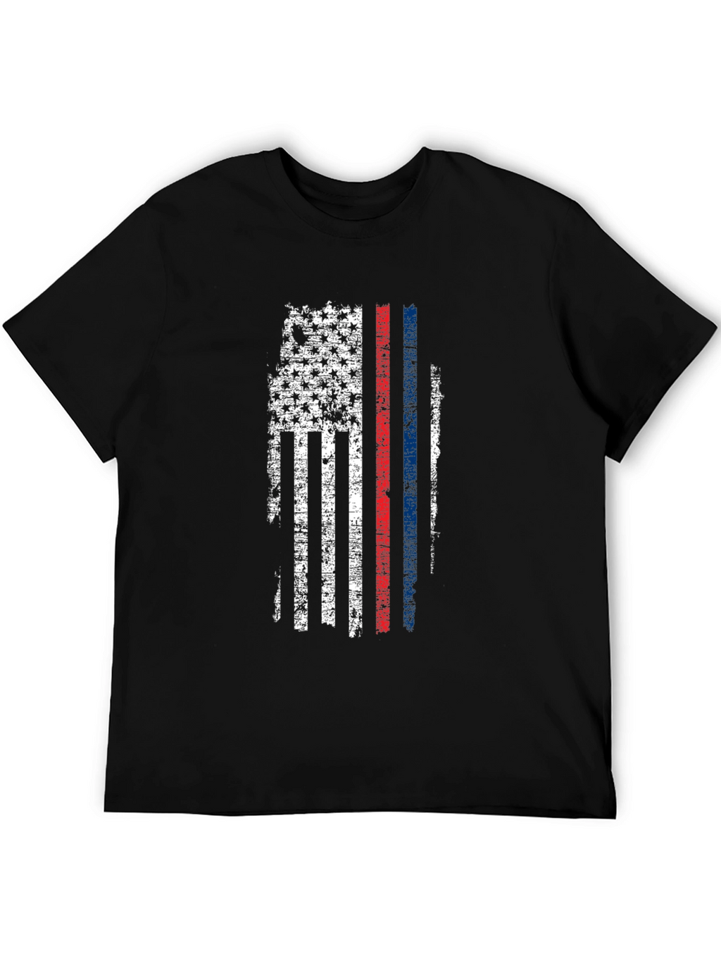 Distressed American Flag Thin Line T-Shirt