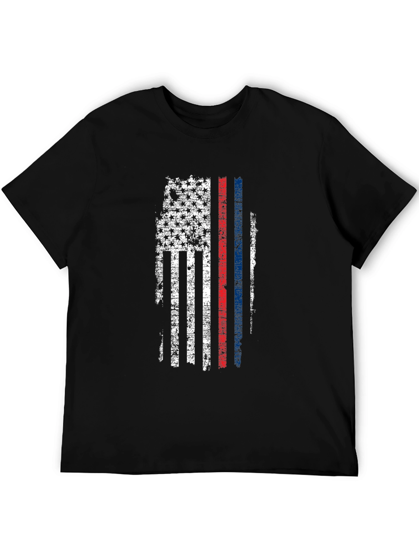 Distressed American Flag Thin Line T-Shirt
