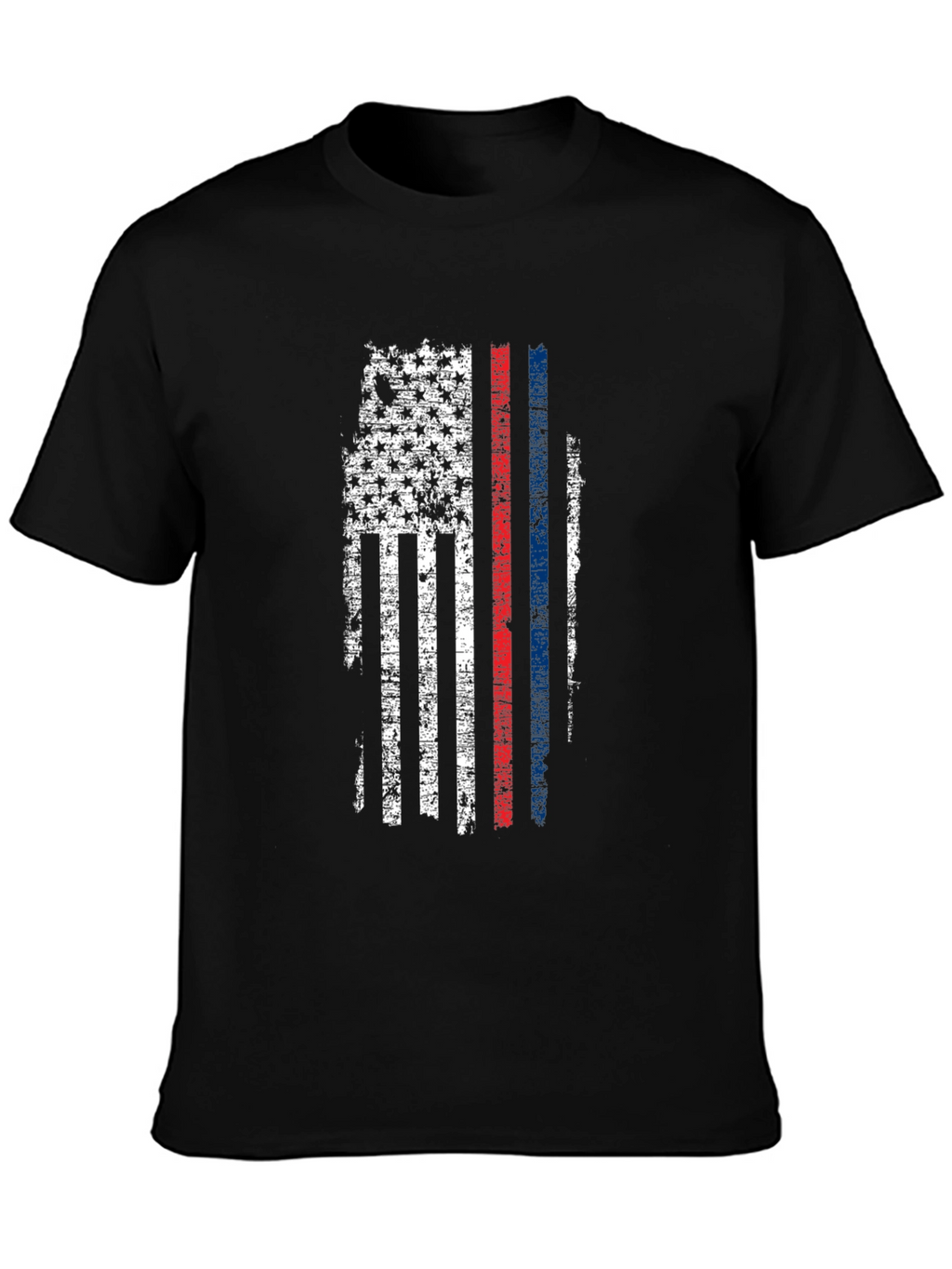 Distressed American Flag Thin Line T-Shirt