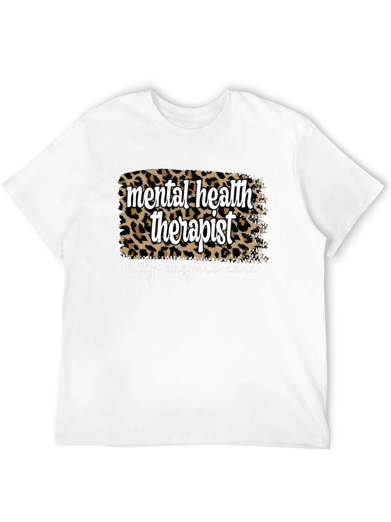Mental Health Therapist Leopard Print T-Shirt