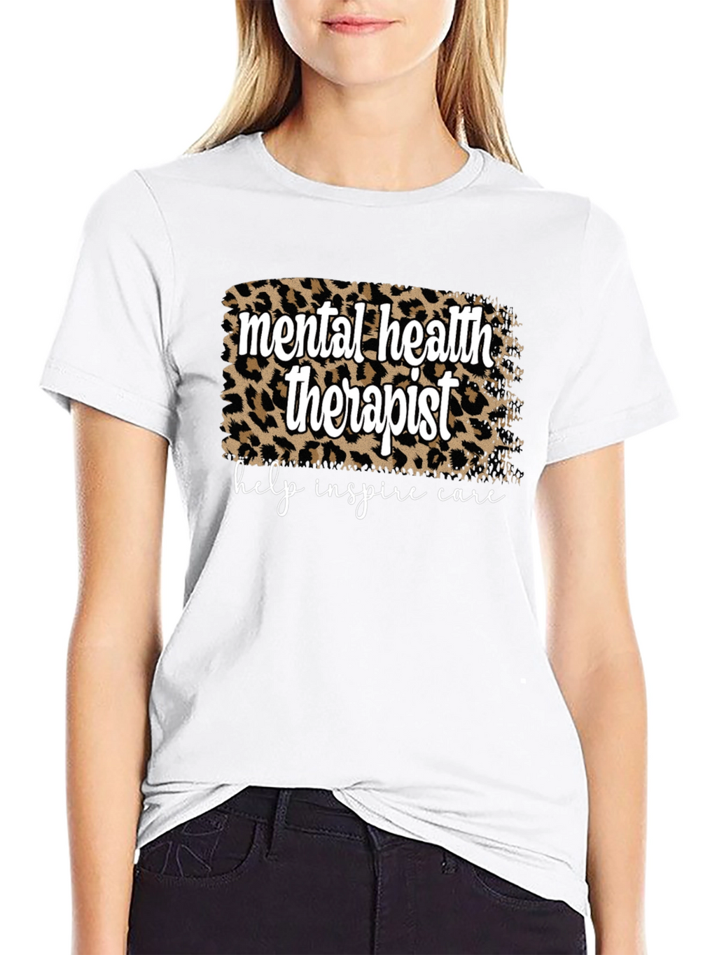 Mental Health Therapist Leopard Print T-Shirt