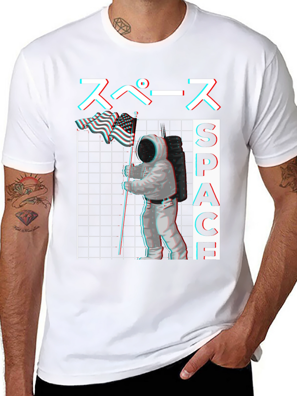 Space Astronaut Graphic Tee - Black