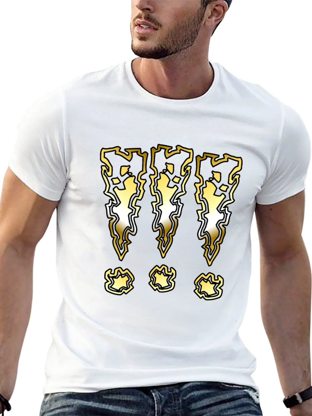 Graphic T-Shirt with Lightning Bolt Exclamation Marks