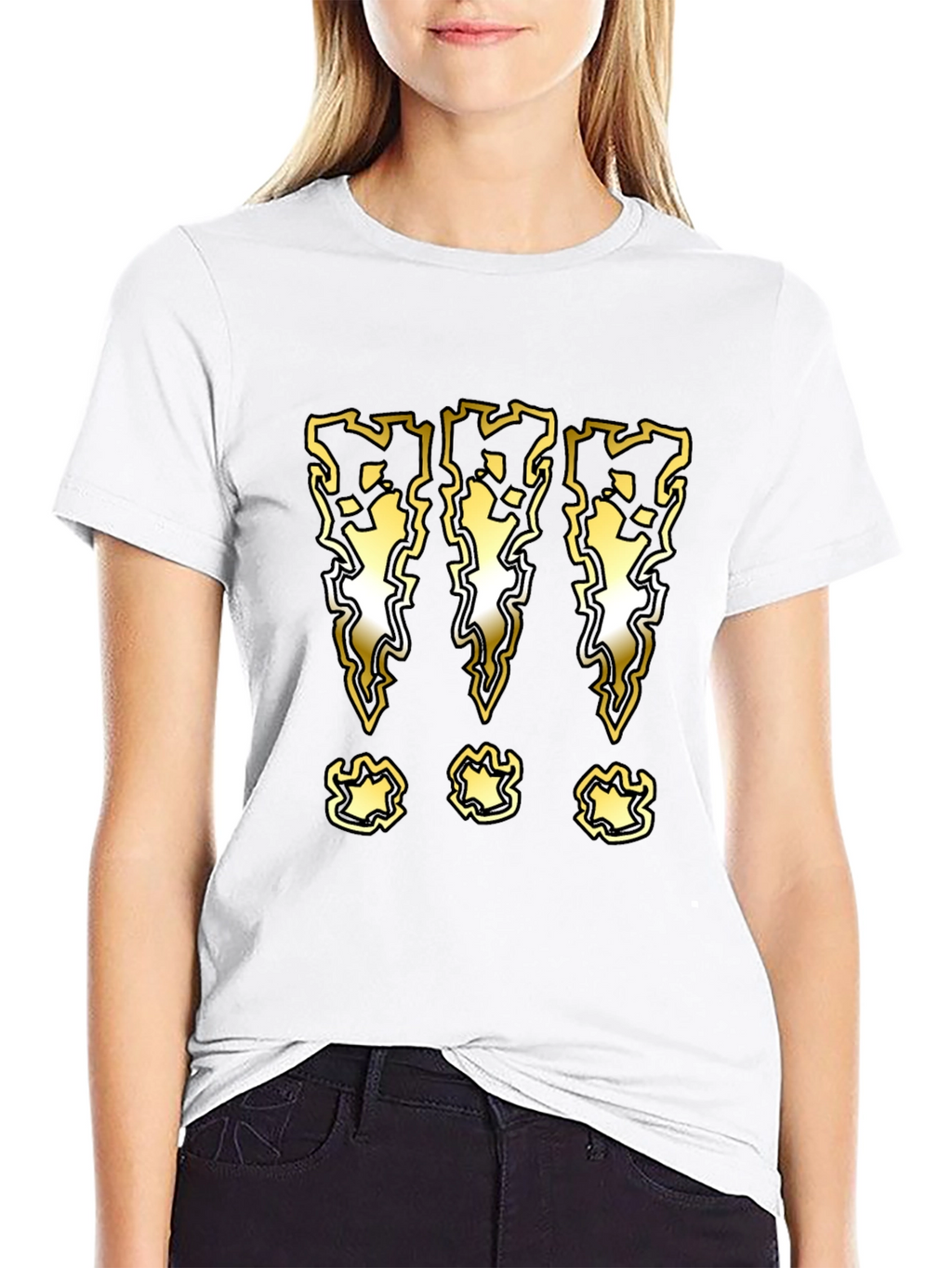 Graphic T-Shirt with Lightning Bolt Exclamation Marks