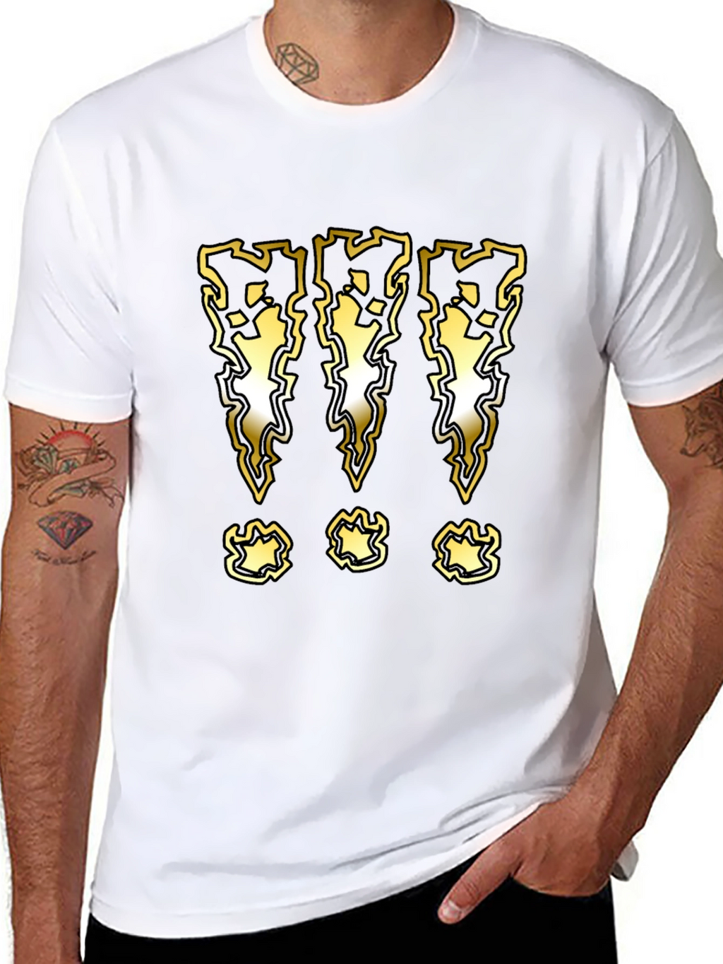 Graphic T-Shirt with Lightning Bolt Exclamation Marks