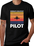 Worlds Okayest Pilot Retro T-Shirt