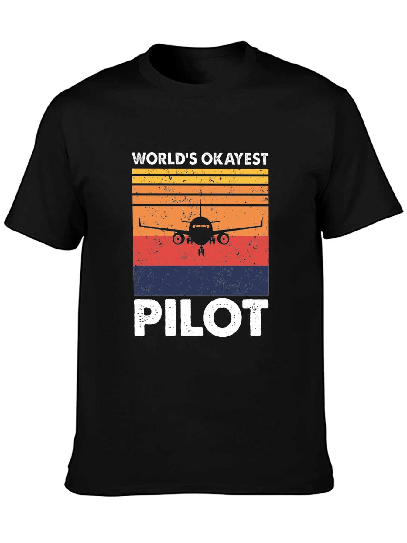 Worlds Okayest Pilot Retro T-Shirt
