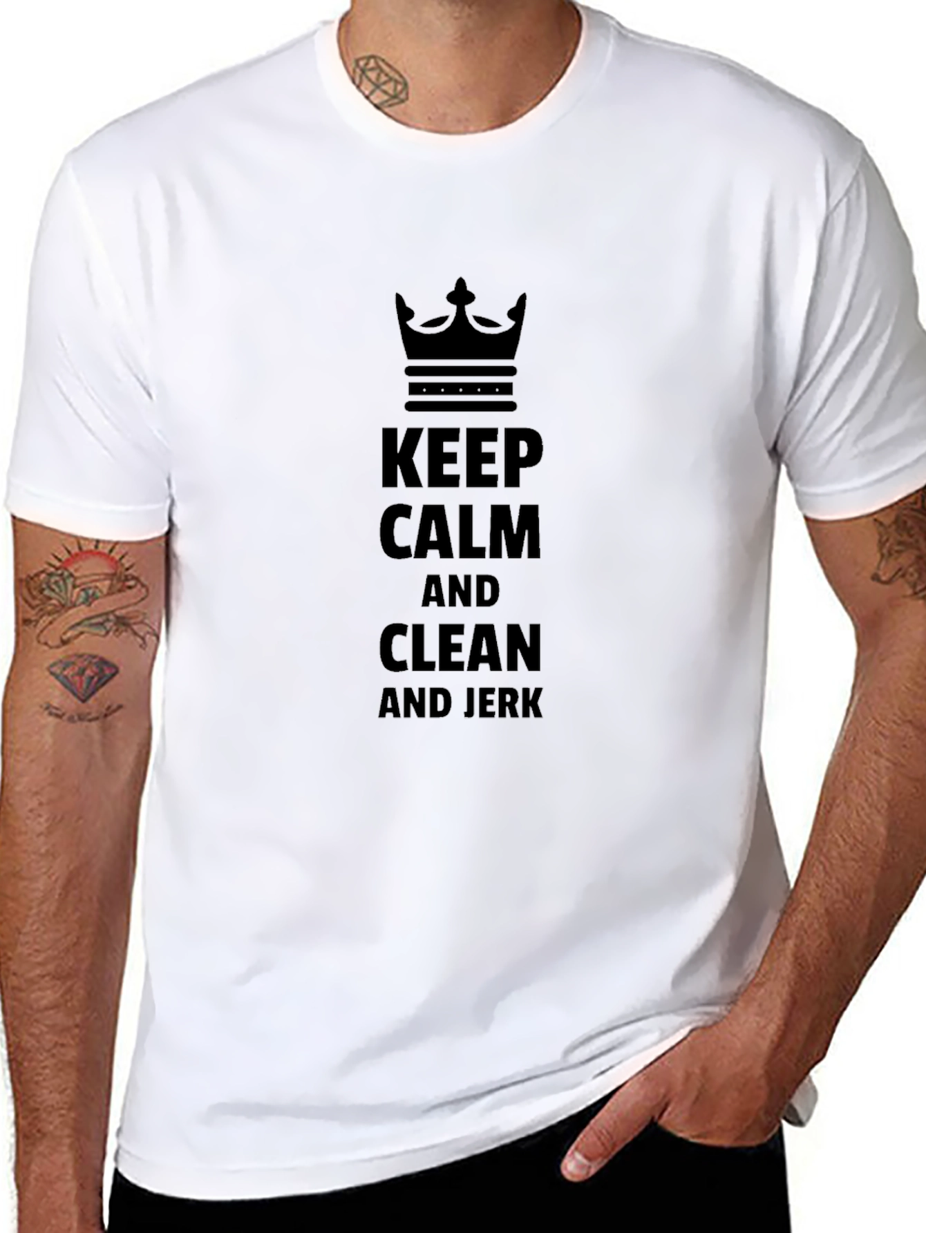 Keep Calm and Clean and Jerk Black T-Shirt
