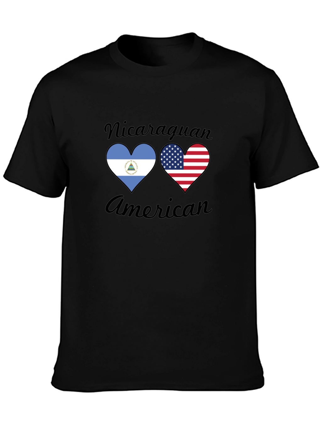 Nicaraguan American Flag Heart T-Shirt
