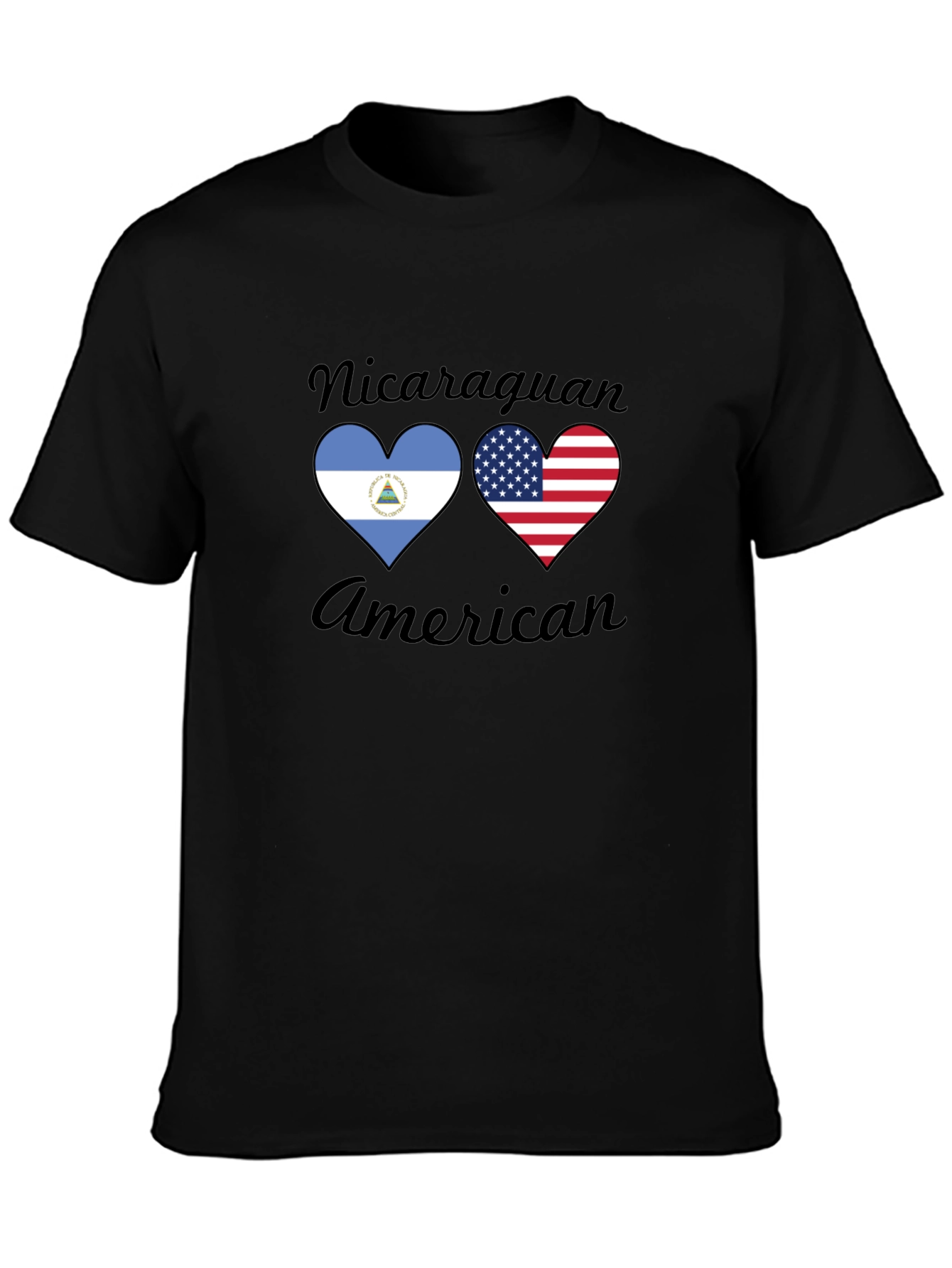 Nicaraguan American Flag Heart T-Shirt