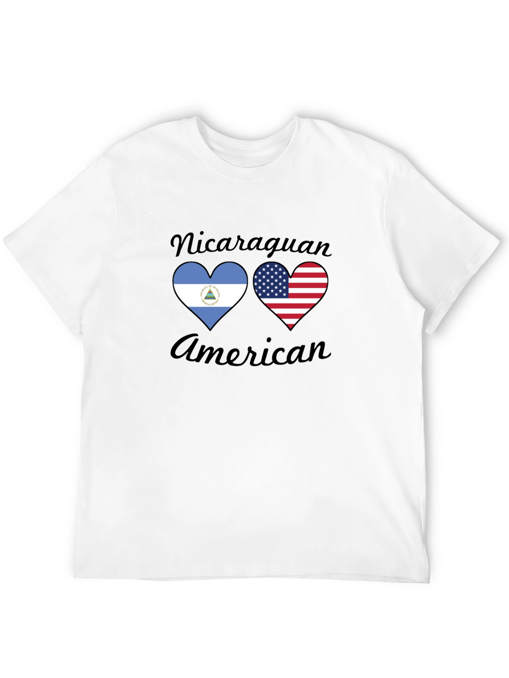 Nicaraguan American Flag Heart T-Shirt