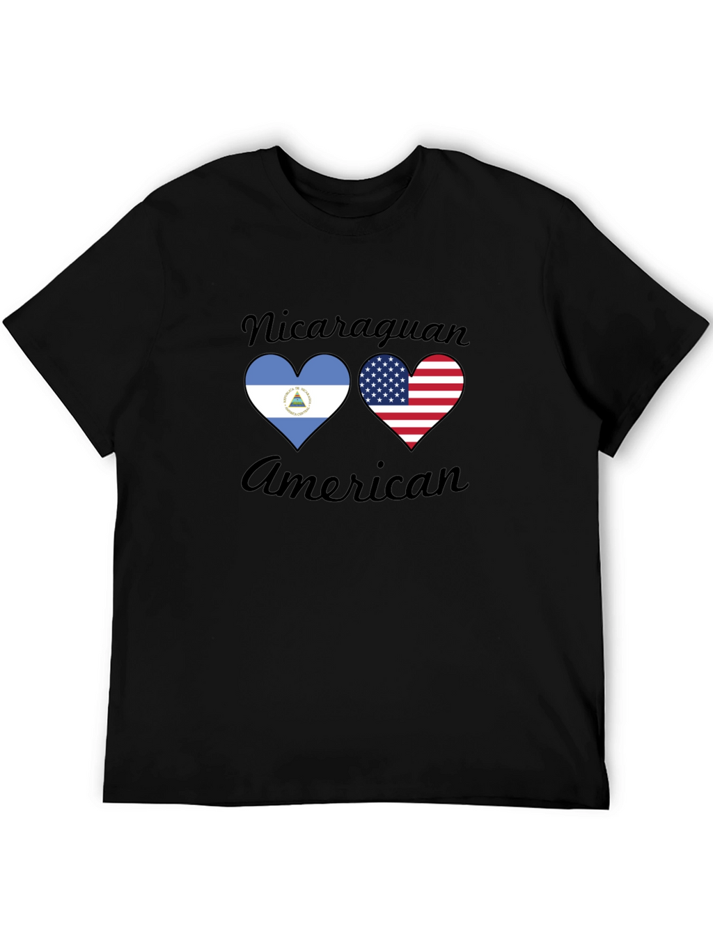 Nicaraguan American Flag Heart T-Shirt