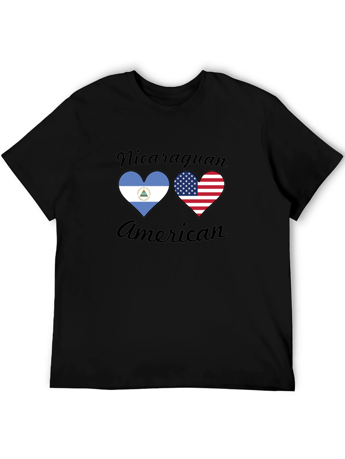 Nicaraguan American Flag Heart T-Shirt