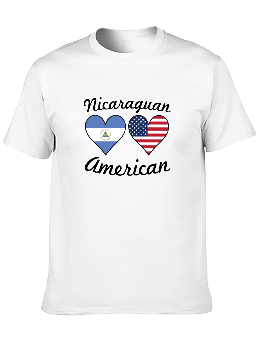 Nicaraguan American Flag Heart T-Shirt