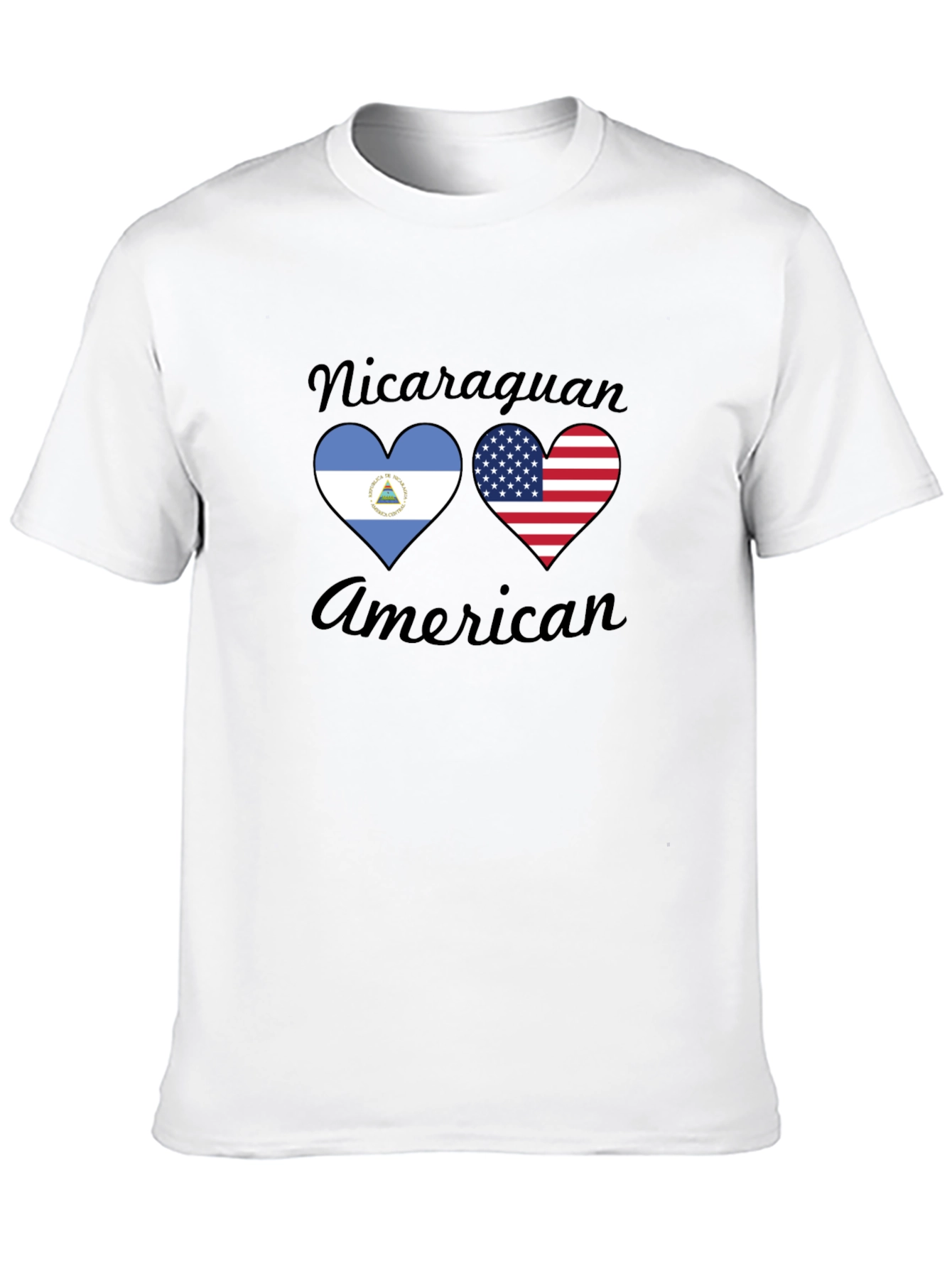 Nicaraguan American Flag Heart T-Shirt