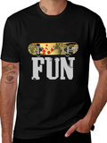 Fun Skateboard Graphic Black T-Shirt