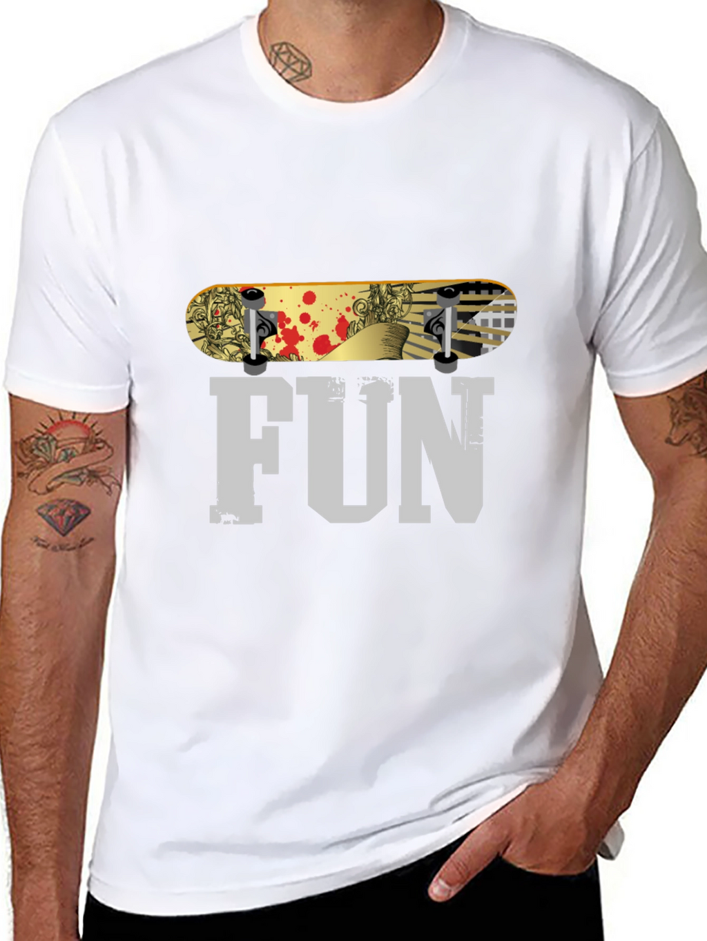 Fun Skateboard Graphic Black T-Shirt