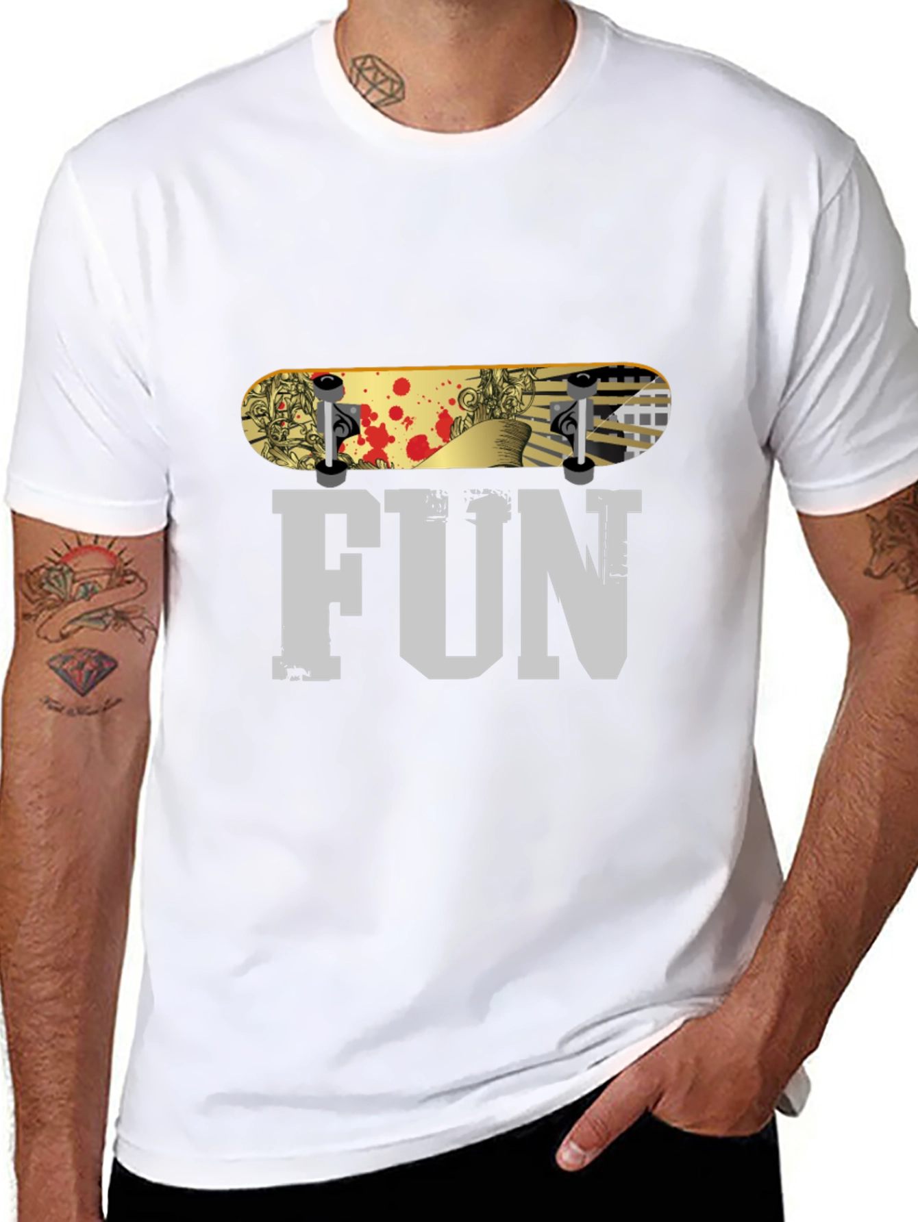 Fun Skateboard Graphic Black T-Shirt