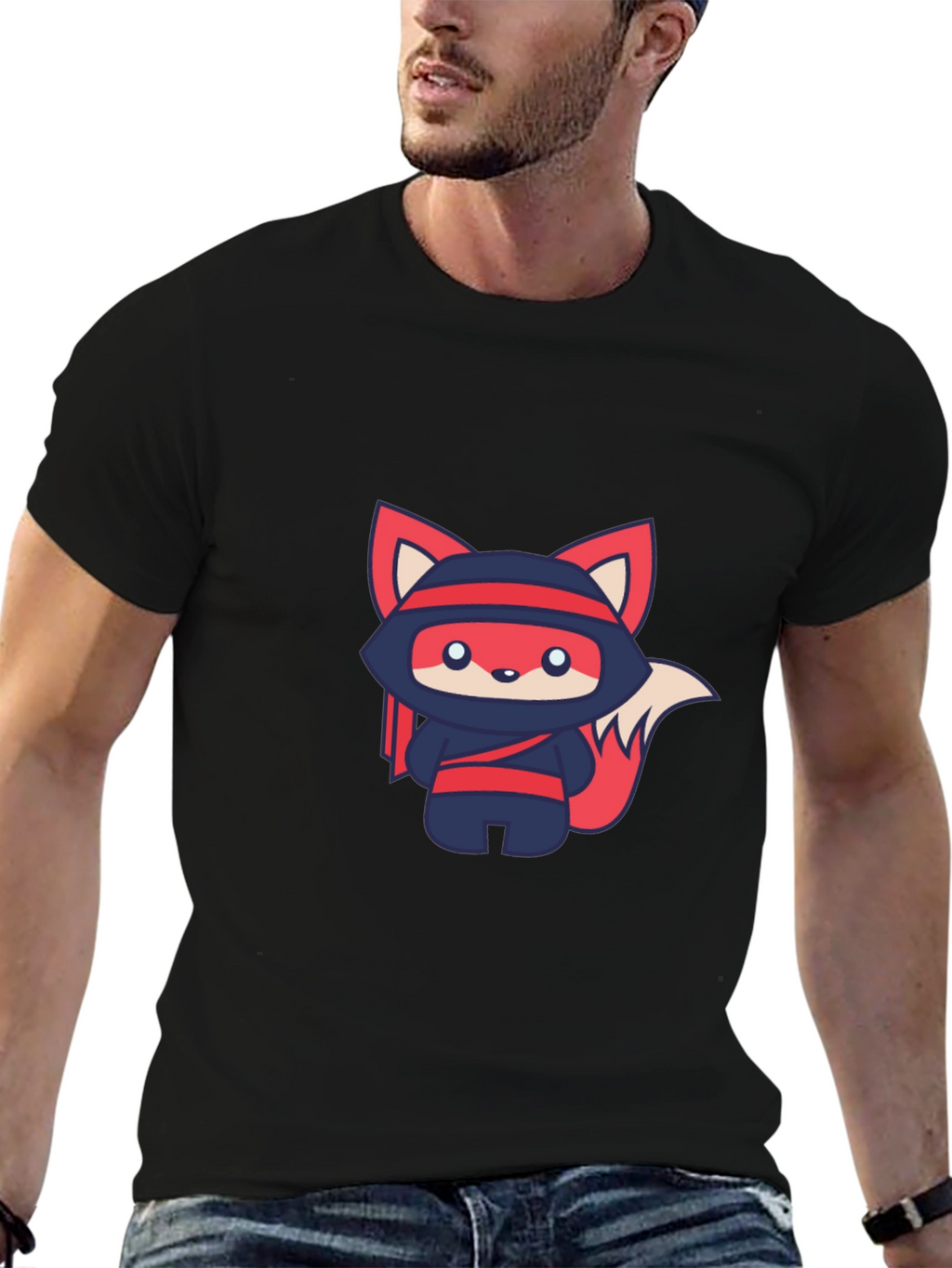 Ninja Fox Graphic Tee - Cute Anime Style T-Shirt