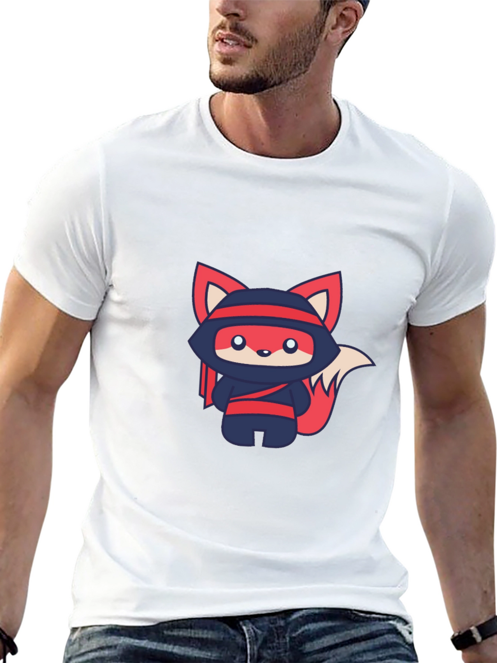 Ninja Fox Graphic Tee - Cute Anime Style T-Shirt