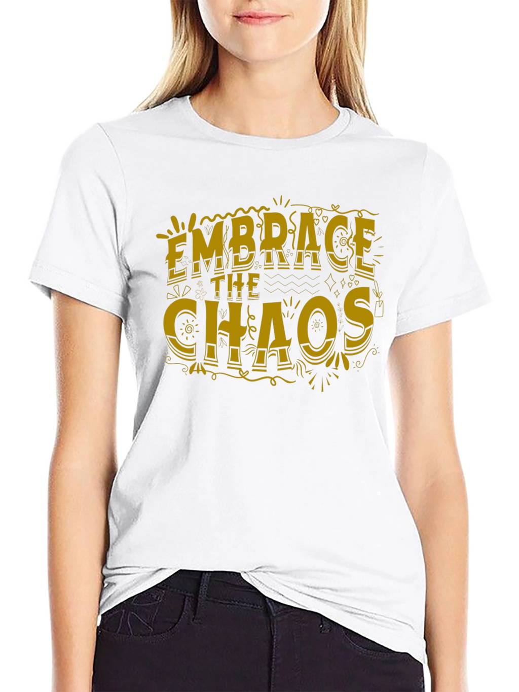 Embrace The Chaos Graphic Tee - Trendy Black T-Shirt