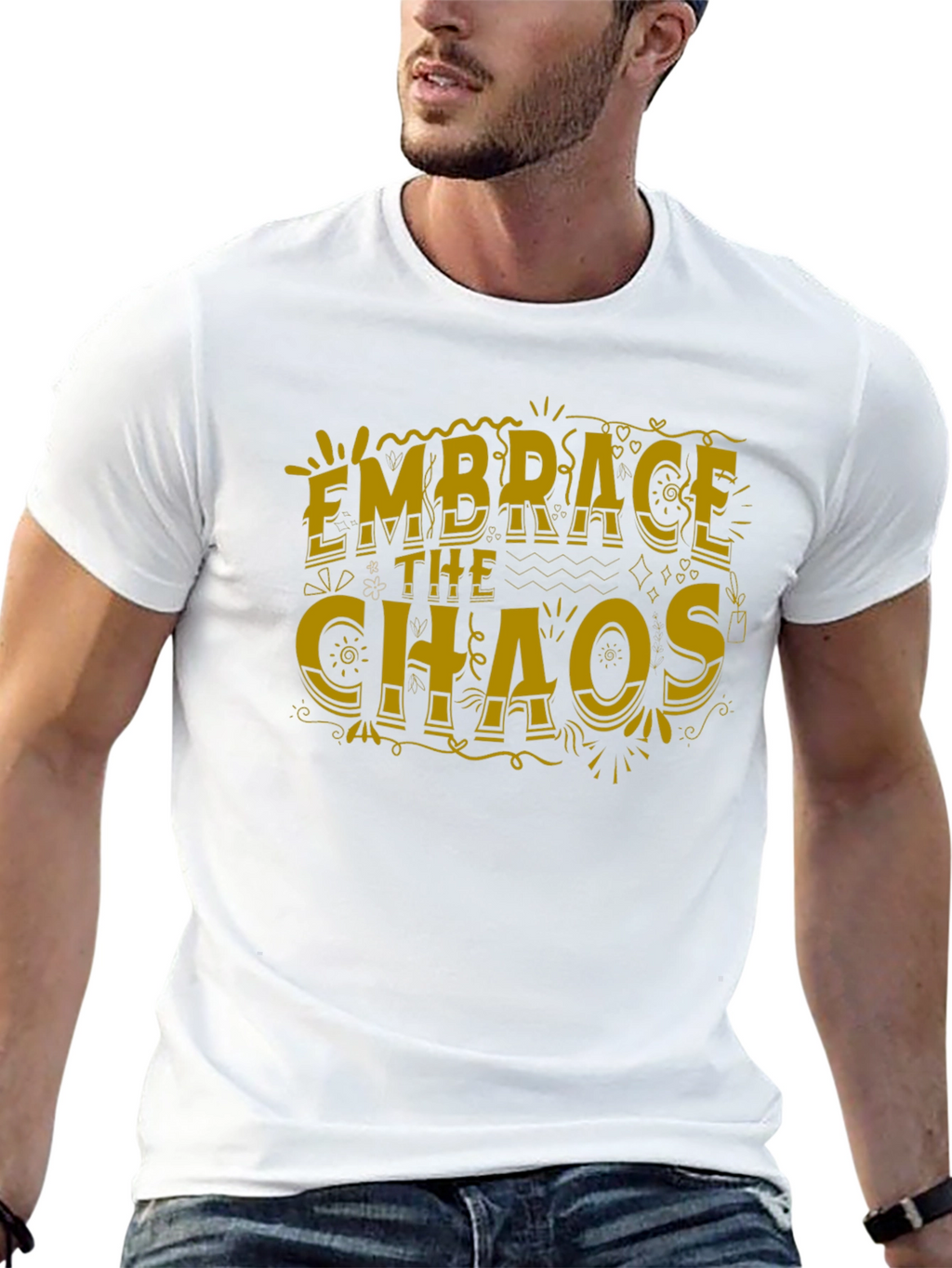 Embrace The Chaos Graphic Tee - Trendy Black T-Shirt