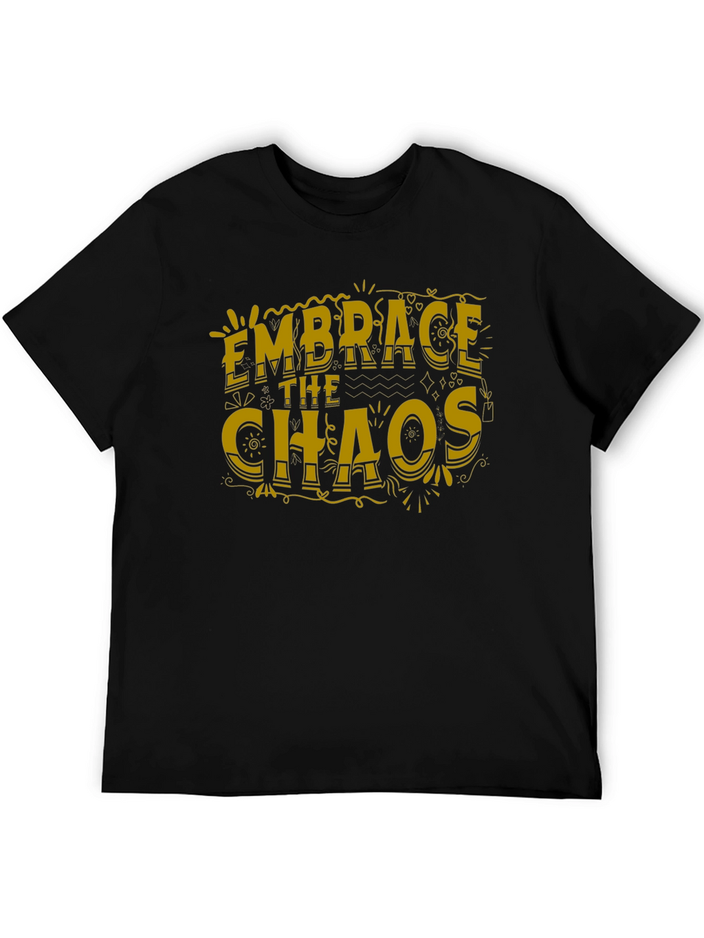 Embrace The Chaos Graphic Tee - Trendy Black T-Shirt