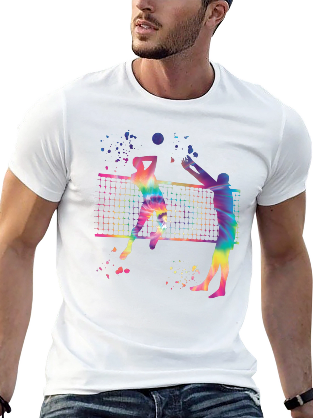 Tie-Dye Volleyball Graphic Tee