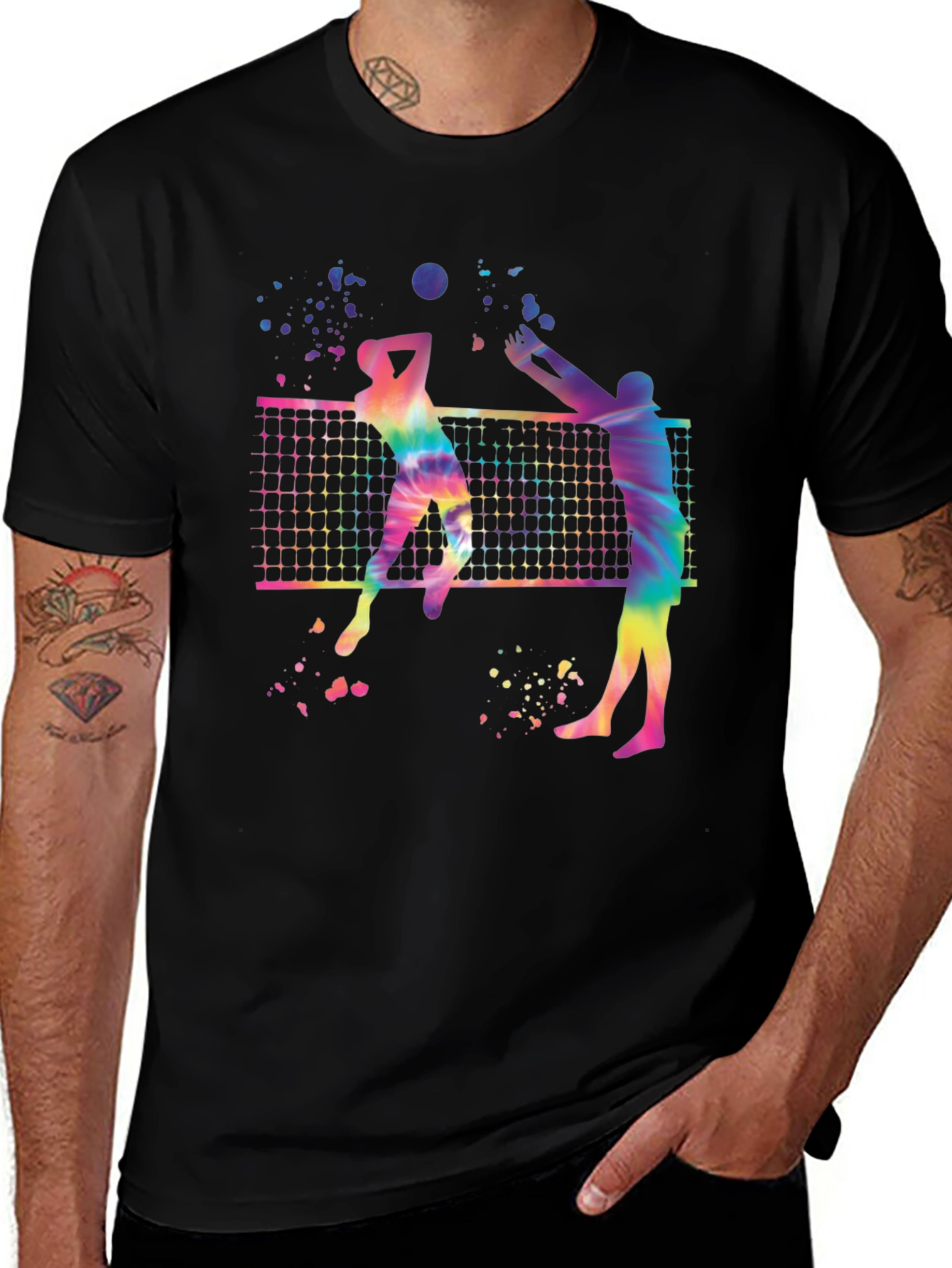 Tie-Dye Volleyball Graphic Tee