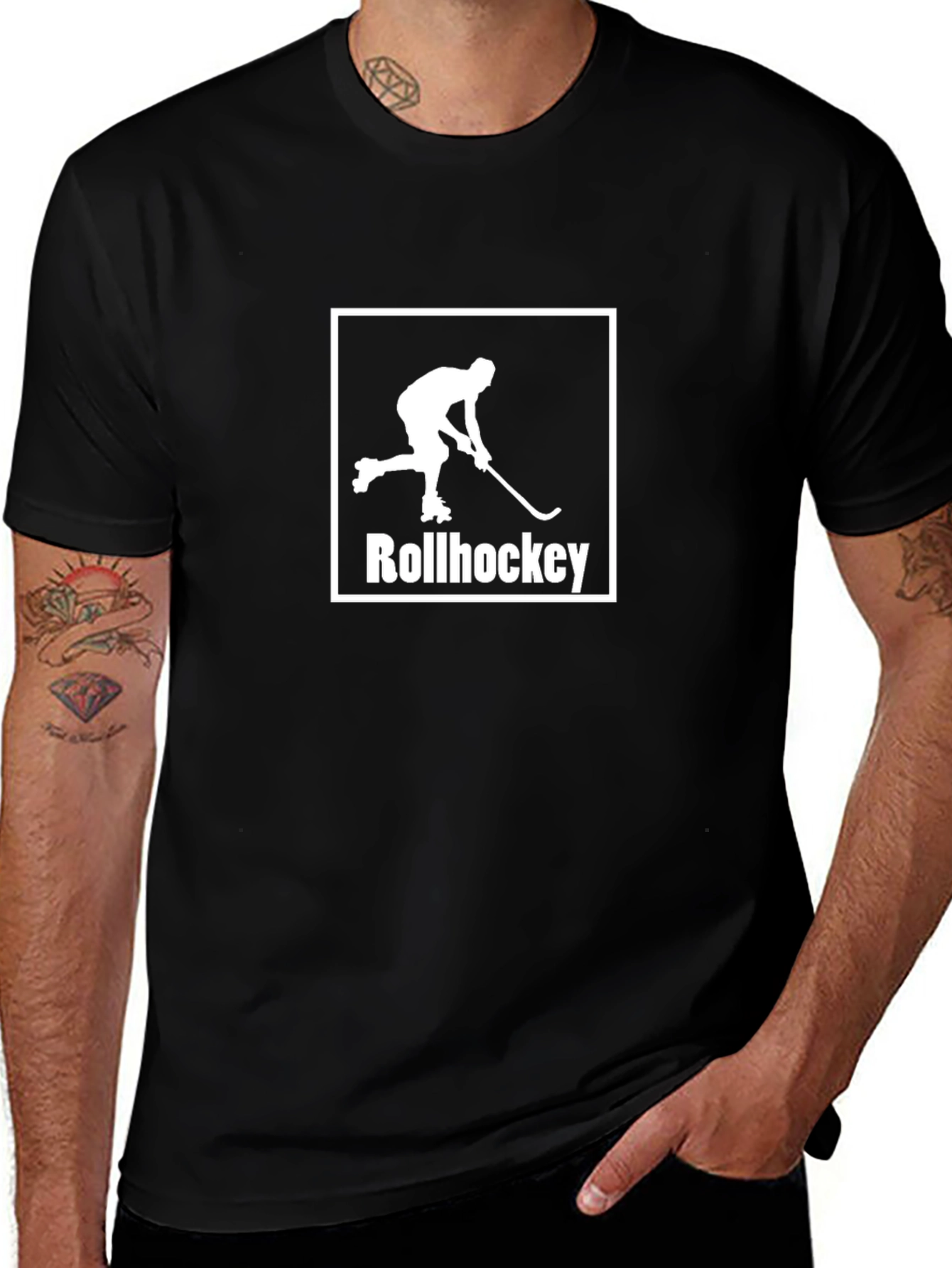 Rollhockey Graphic T-Shirt - Sporty Black Tee