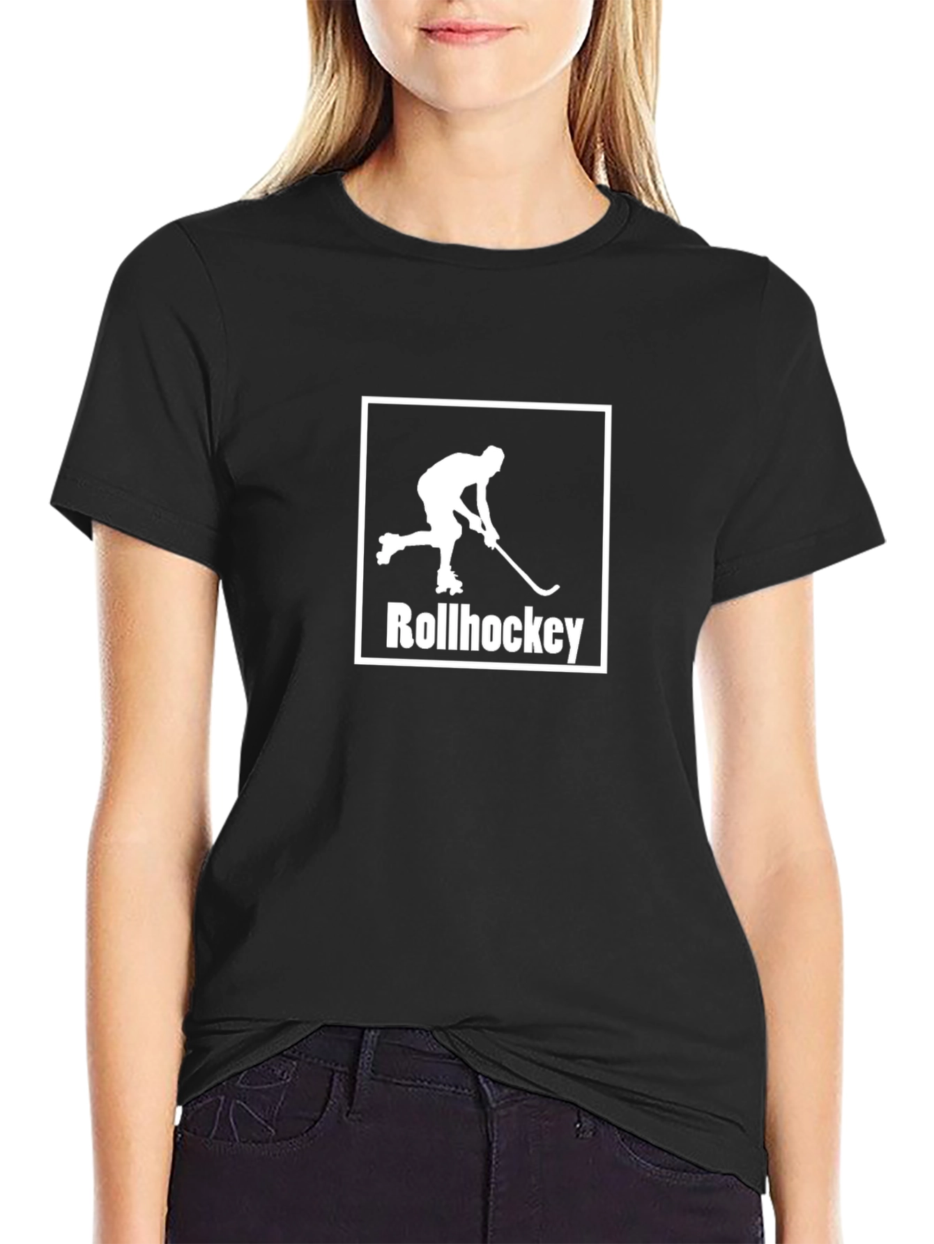 Rollhockey Graphic T-Shirt - Sporty Black Tee