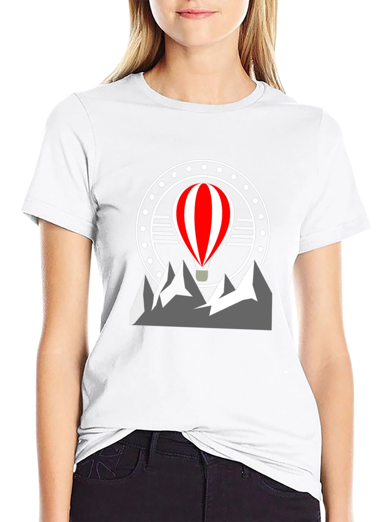 Adventure Awaits: Hot Air Balloon Mountain Graphic Tee
