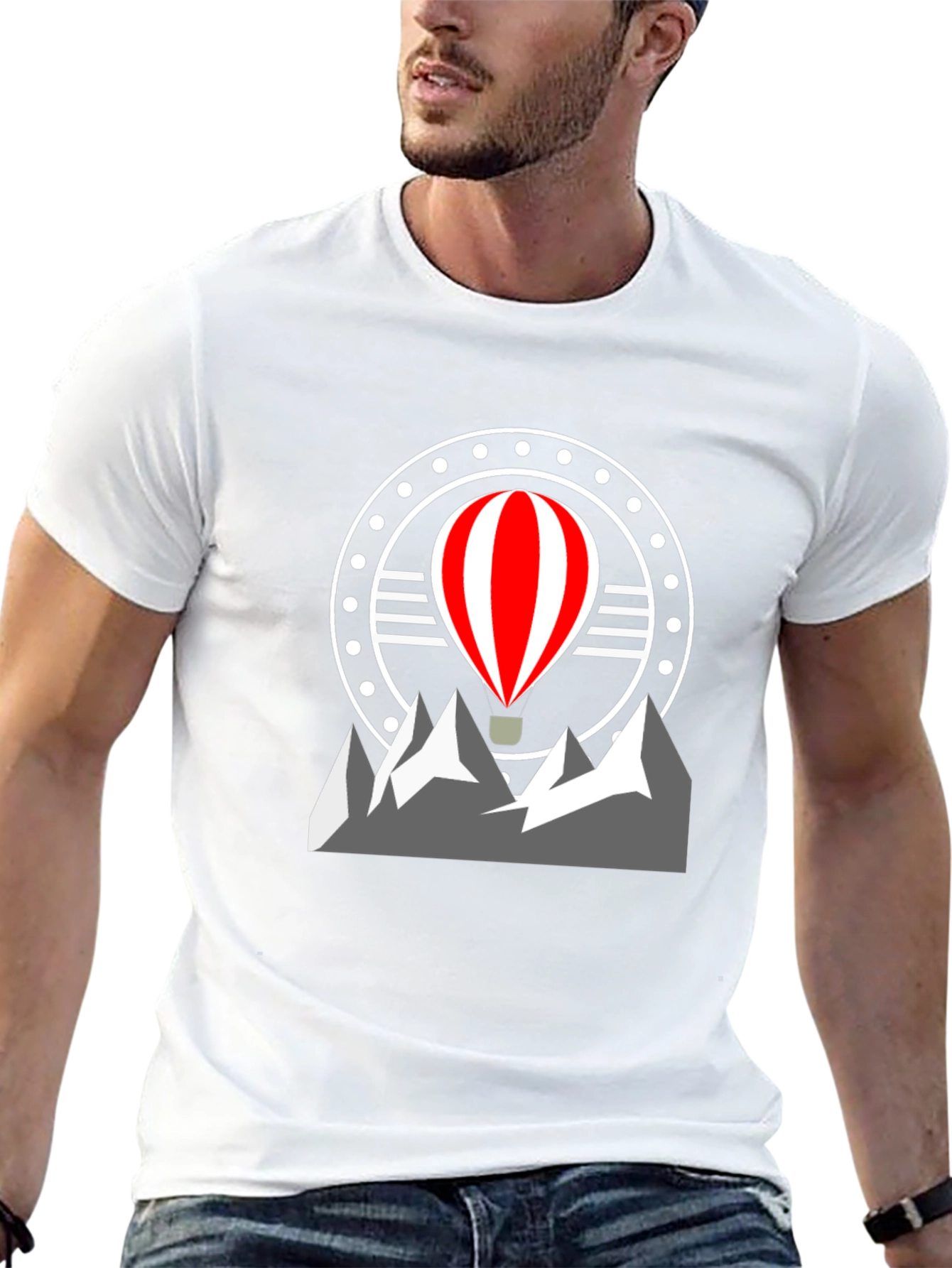 Adventure Awaits: Hot Air Balloon Mountain Graphic Tee