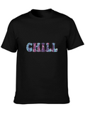 Chill Tie-Dye Graphic Black Tee