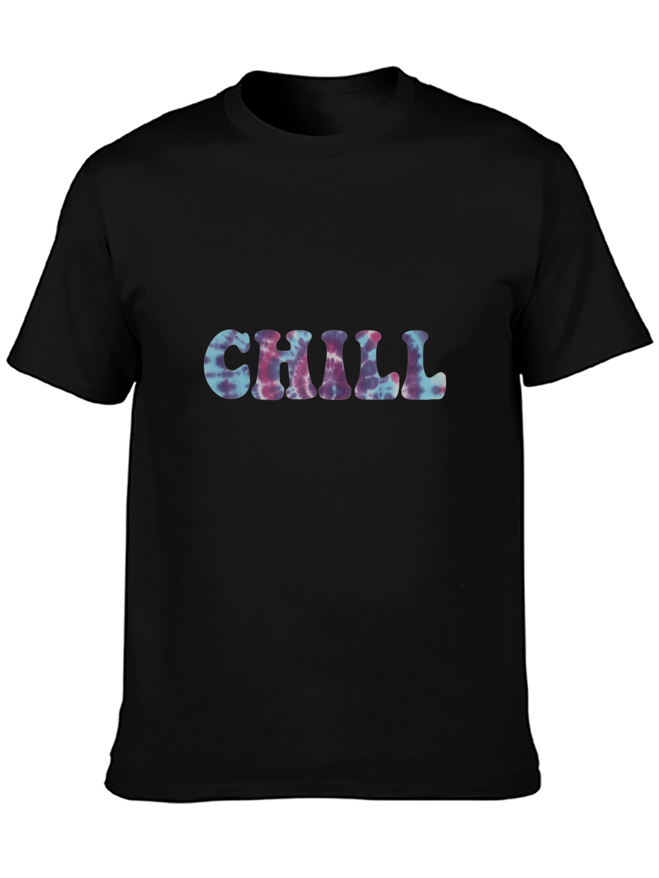Chill Tie-Dye Graphic Black Tee