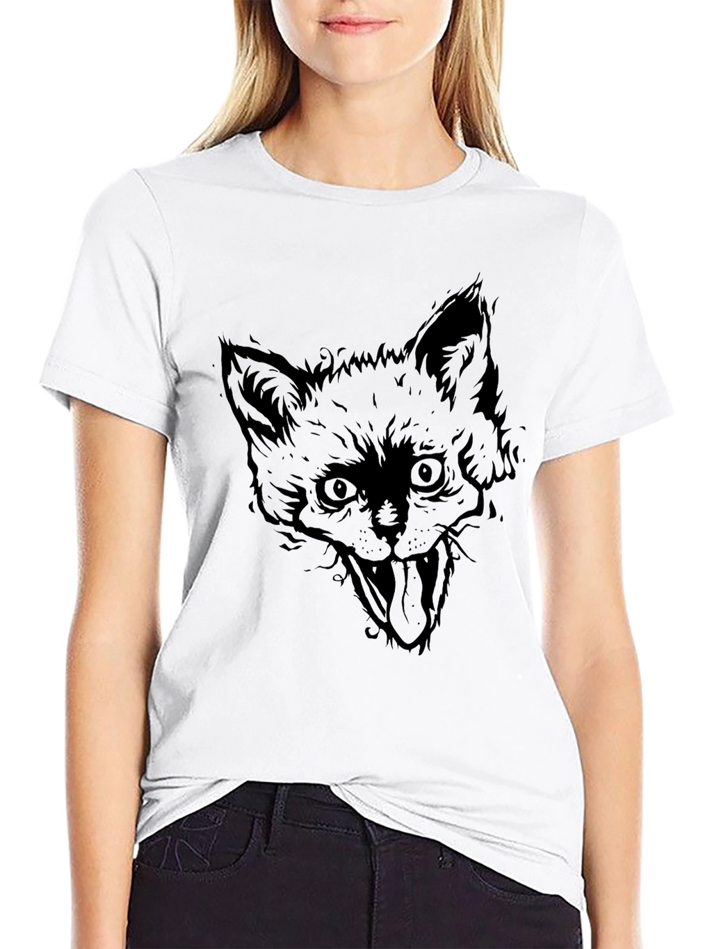 Black Fox Graphic Tee - Mens Crew Neck